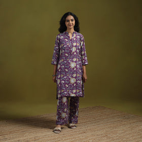 Floral cotton sanganeri co-ord set 01 - handcrafted