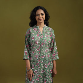 Floral cotton sanganeri co-ord set 03 - handcrafted