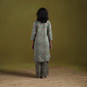 Floral cotton sanganeri co-ord set 03 - handcrafted