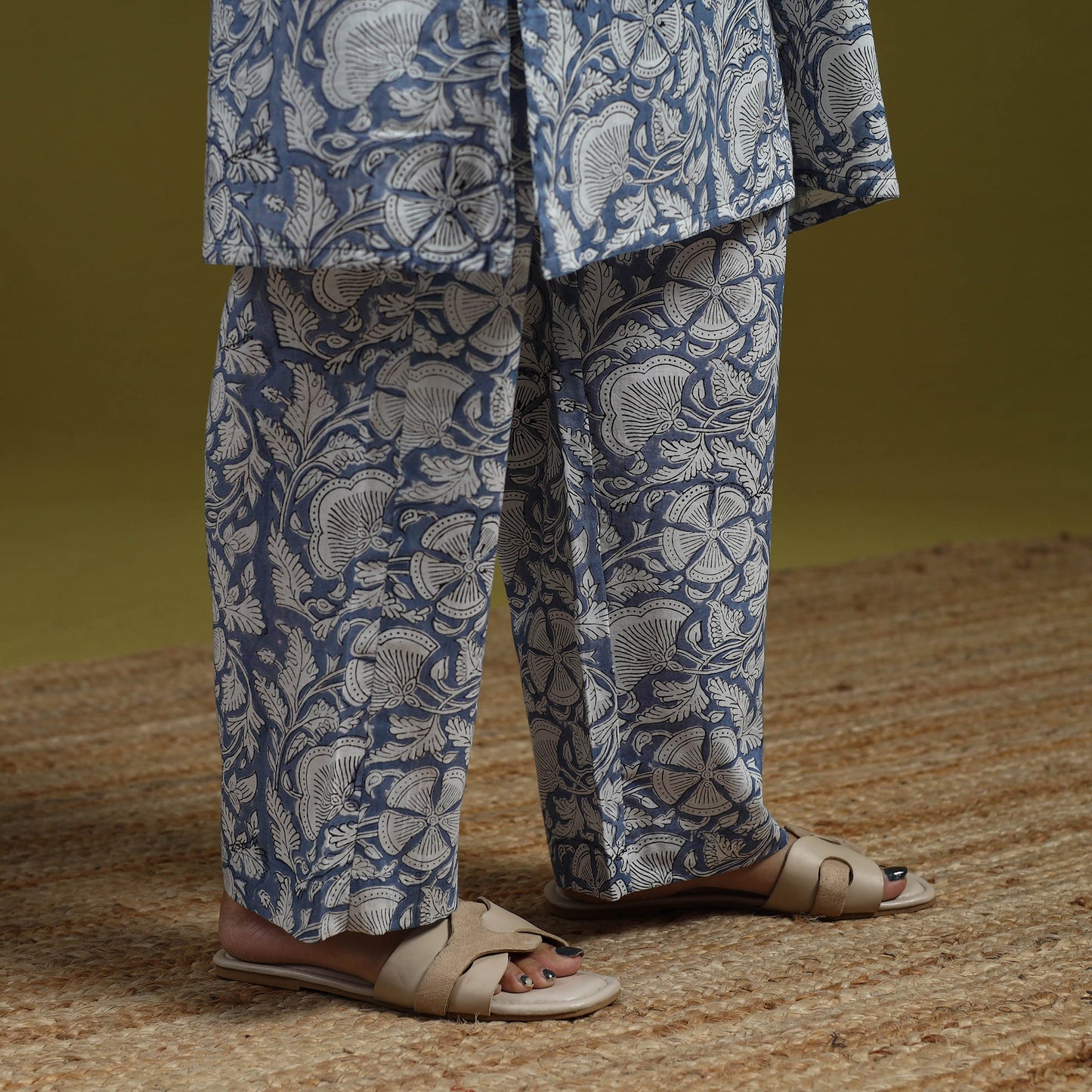 Floral cotton sanganeri co-ord set 04 - handcrafted