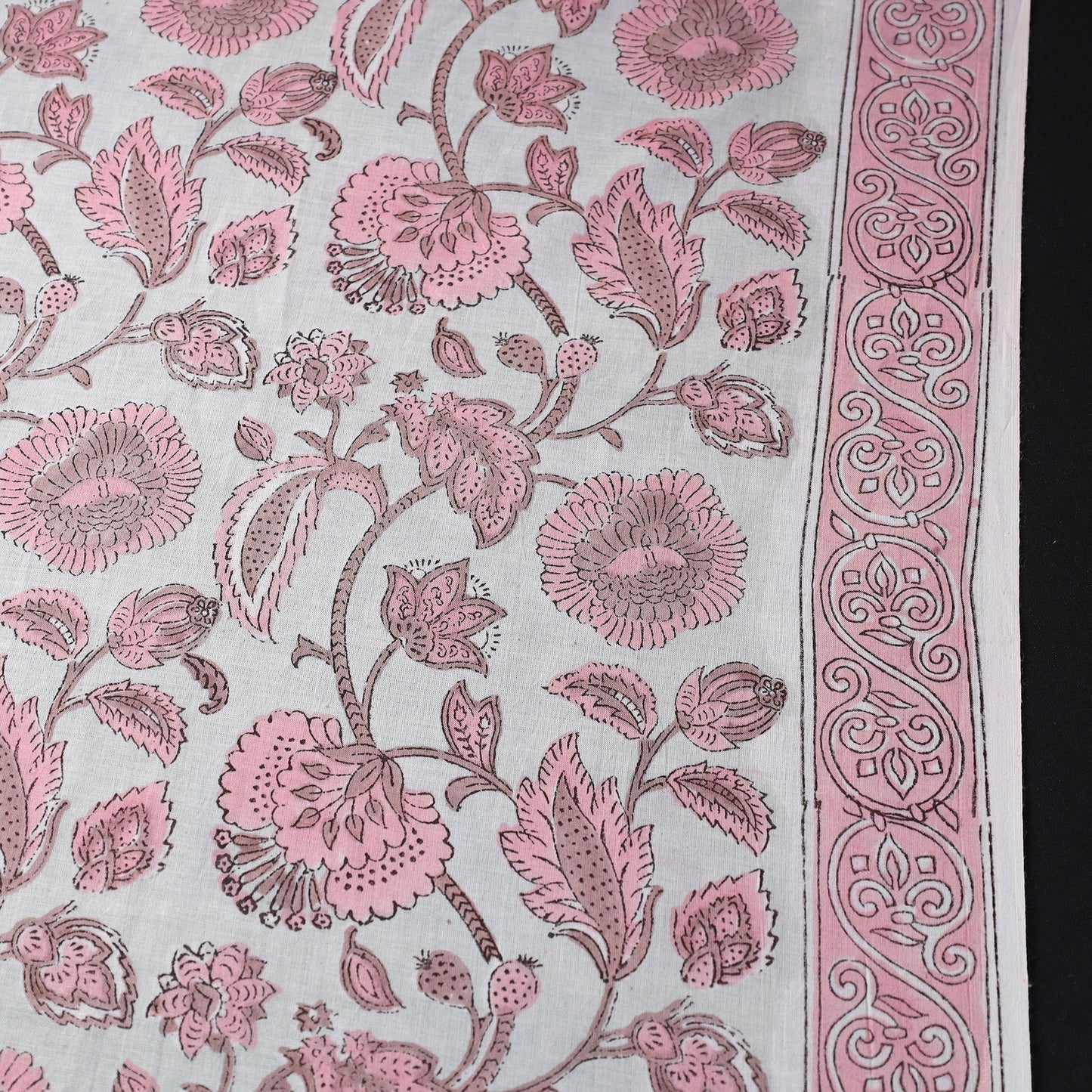 Buy Sanganeri Block Print Fabric - Floral Rajasthani