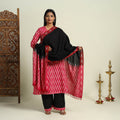 Buy Pink Frock Style Cotton Pochampally Ikat Kurta Set 