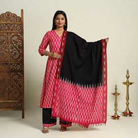 Buy Pink Frock Style Cotton Pochampally Ikat Kurta Set 