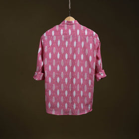 Pink - full sleeve cotton men pochampally ikat shirt 11