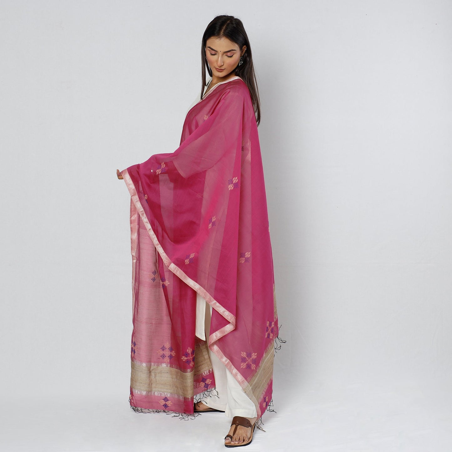 embroidery maheshwari silk dupatta