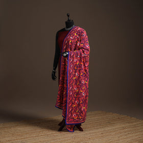 Georgette hand embroidered phulkari dupatta 28 - handcrafted