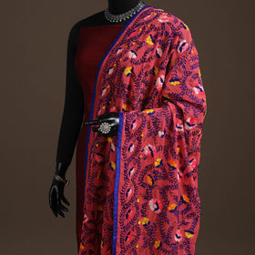 Georgette hand embroidered phulkari dupatta 28 - handcrafted