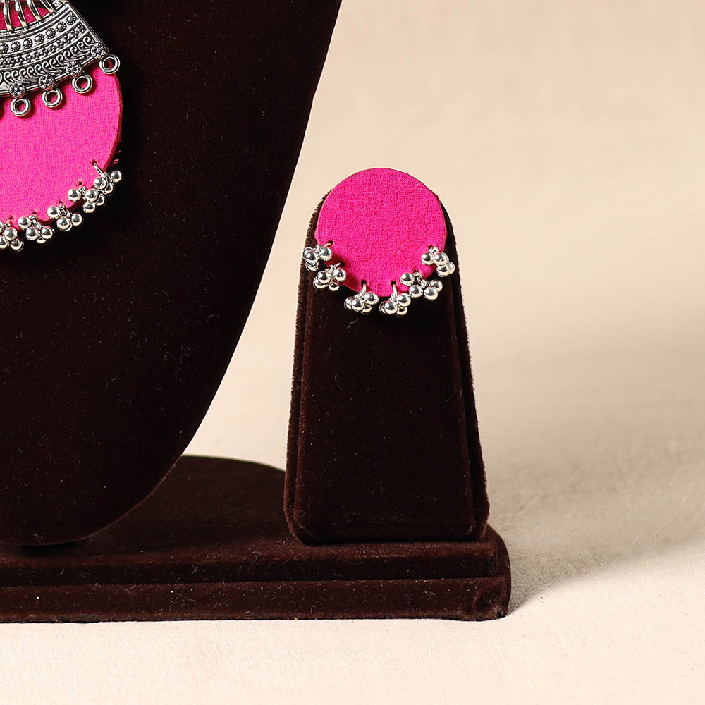 Pink German Silver Fabart Necklace Set