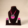 Pink German Silver Fabart Necklace Set