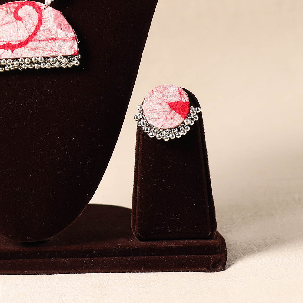 Pink German Silver Fabart Necklace Set