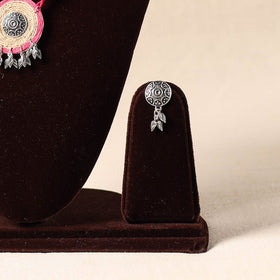 Pink German Silver Jute Necklace Set