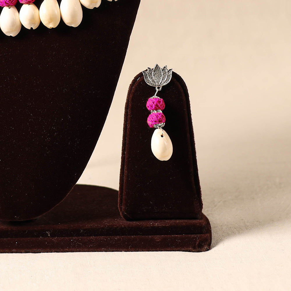 German Silver Necklace Set with Shell & Thread Beads