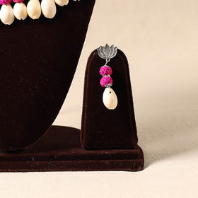 German Silver Necklace Set with Shell & Thread Beads