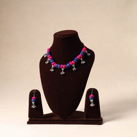 German Silver Thread Beads Necklace Set