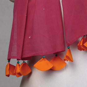  Godavari Jamdani Buti Patchwork Cotton Stole with Tassels 
