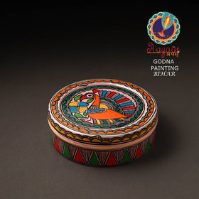  Godna Madhubani Handpainted Stainless Steel Casserole