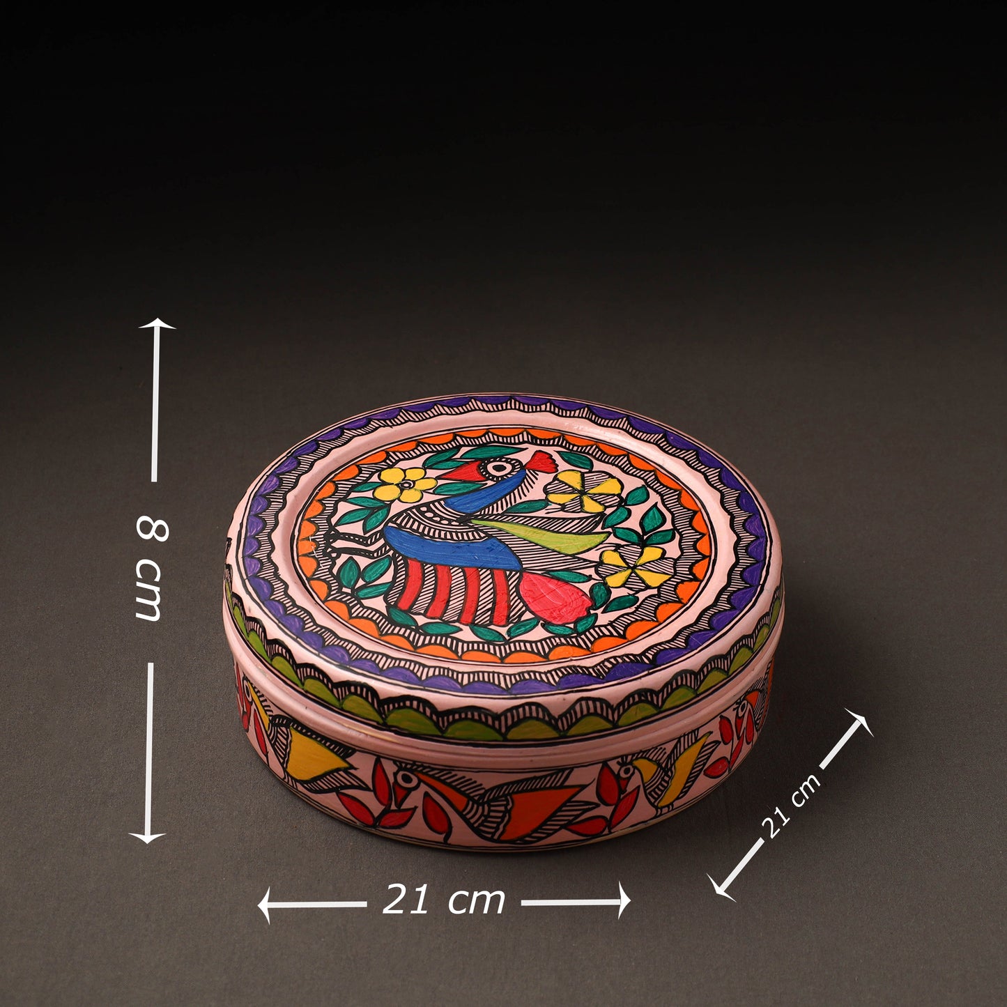 Godna Madhubani Handpainted Stainless Steel Casserole