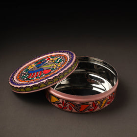  Godna Madhubani Handpainted Stainless Steel Casserole