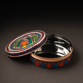  Godna Madhubani Handpainted Stainless Steel Casserole