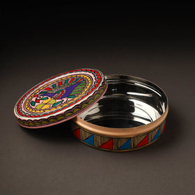  Godna Madhubani Handpainted Stainless Steel Casserole
