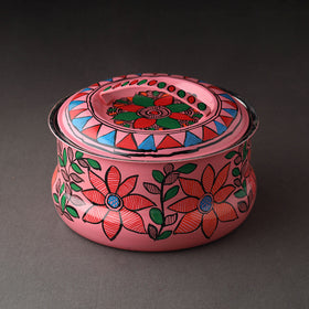  Godna Madhubani Handpainted Stainless Steel Casserole 