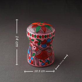 Pink Bengal Patua Handpainted Stainless Steel Multi Utility Canister
