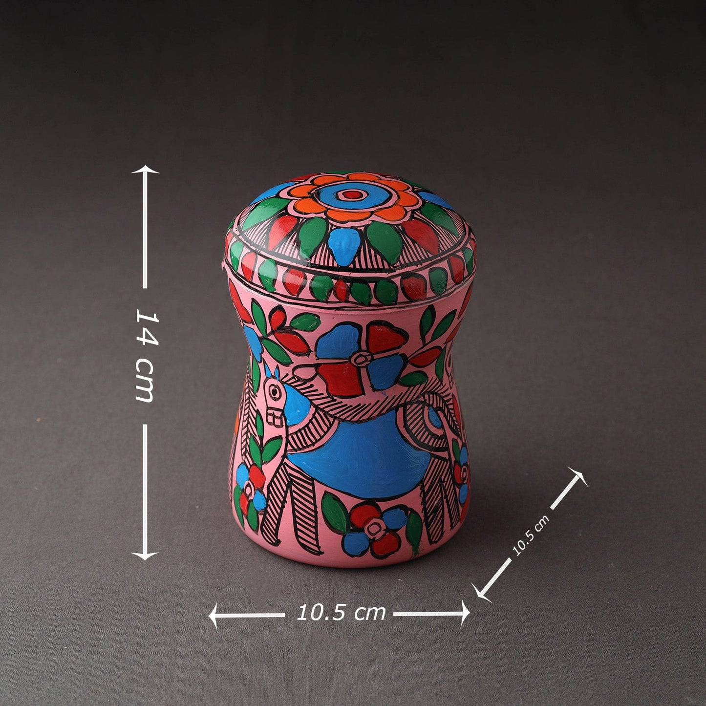 Pink Bengal Patua Pink Handpainted Stainless Steel Canister