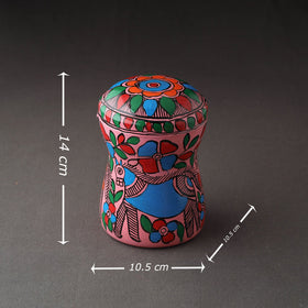 Pink Bengal Patua Pink Handpainted Stainless Steel Canister