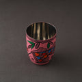 Godna Madhubani Pink Handpainted Stainless Steel Glass 