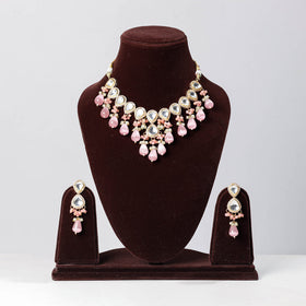 Golden Plated Brass Kundan & Stones Necklace Set 