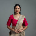 Pink Gota Patti Slub Silk Plain Blouse Online