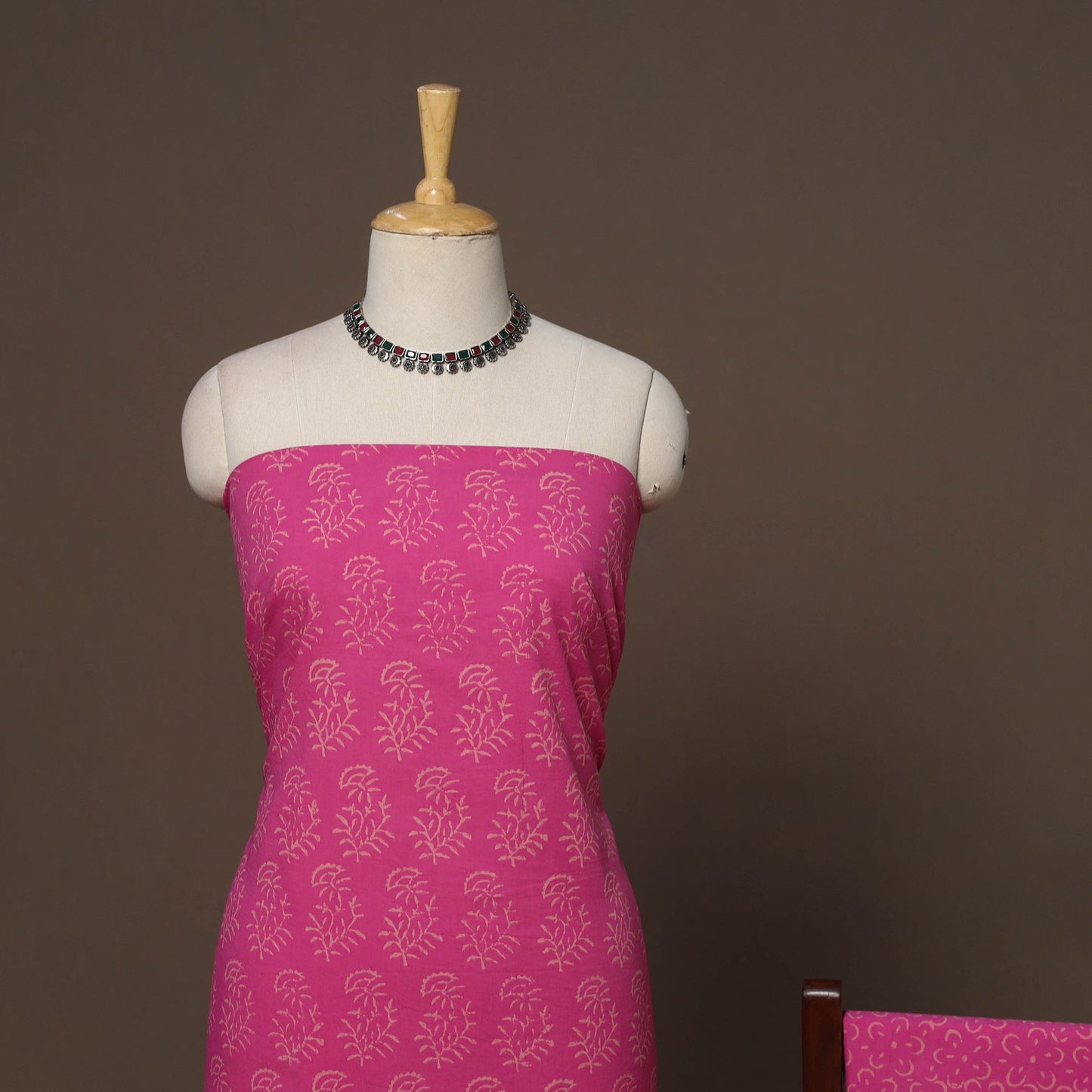 Hand batik cotton 3pc unstitched dress material 43