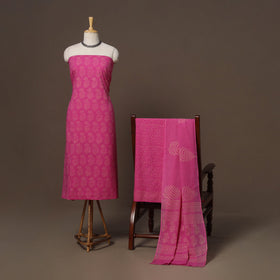 Hand batik cotton 3pc unstitched dress material 43