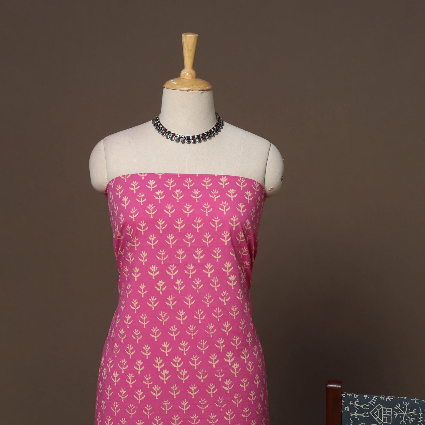 Hand batik cotton 3pc unstitched dress material 44