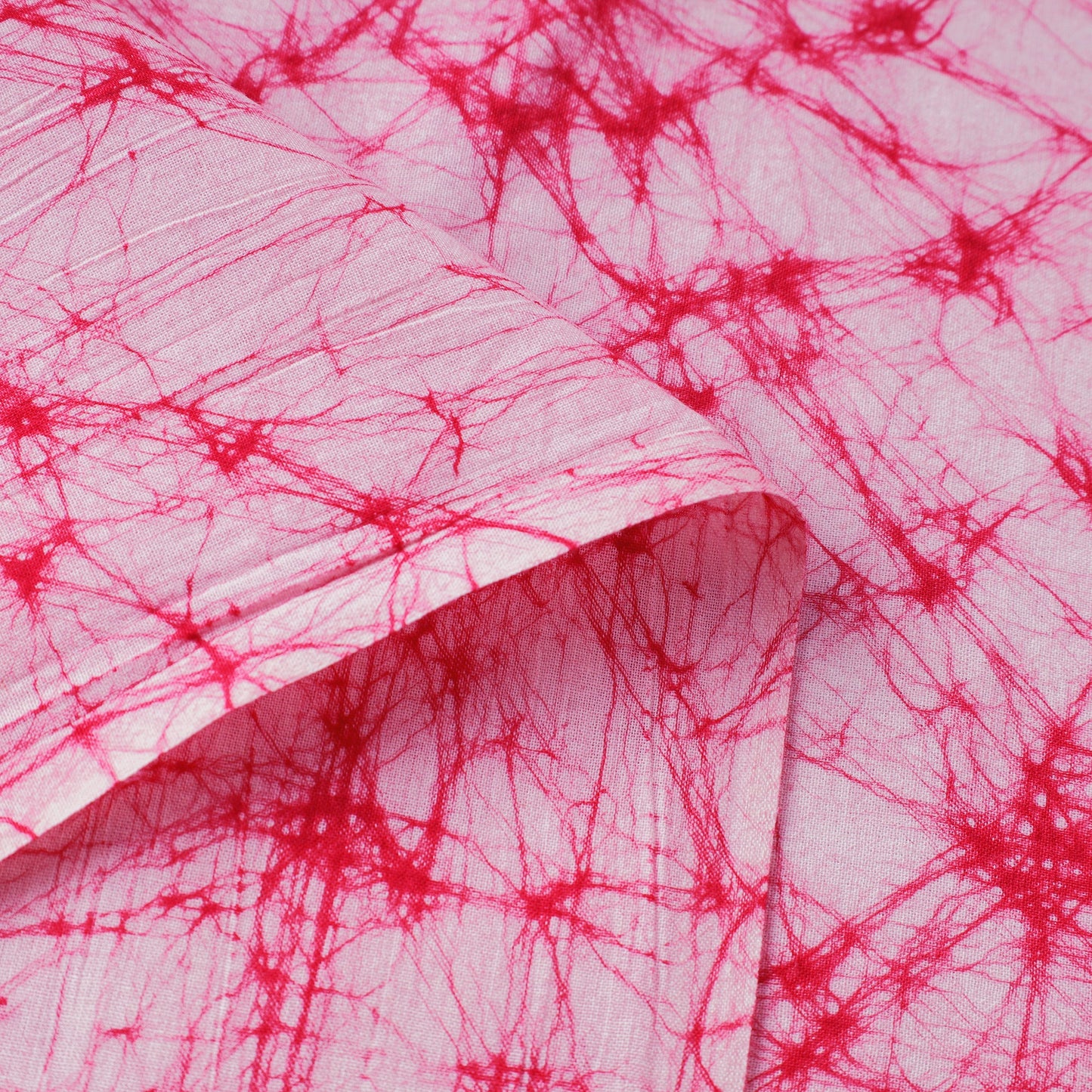 Buy Pink Pure Cotton Hand Batik Print Fabric