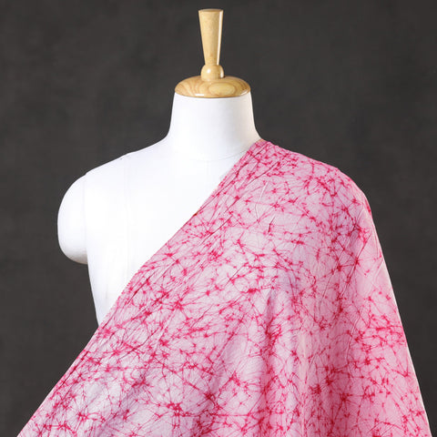 Buy Pink Pure Cotton Hand Batik Print Fabric