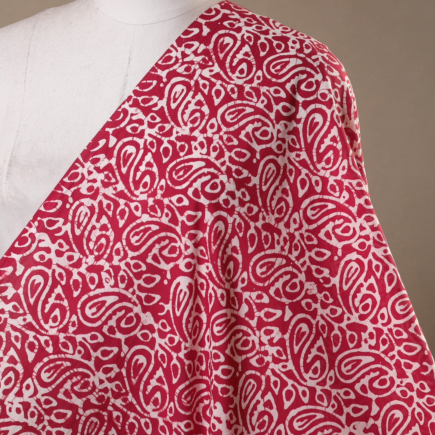 Pink - hand batik cotton fabric 14 - handcrafted