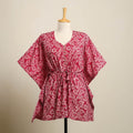 Buy Pink Hand Batik Print Cotton Kaftan