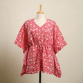 Buy Pink Hand Batik Print Cotton Kaftan