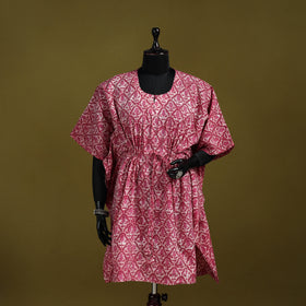 Hand batik cotton medium kaftan 43 - handcrafted