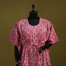 Hand batik cotton medium kaftan 43 - handcrafted