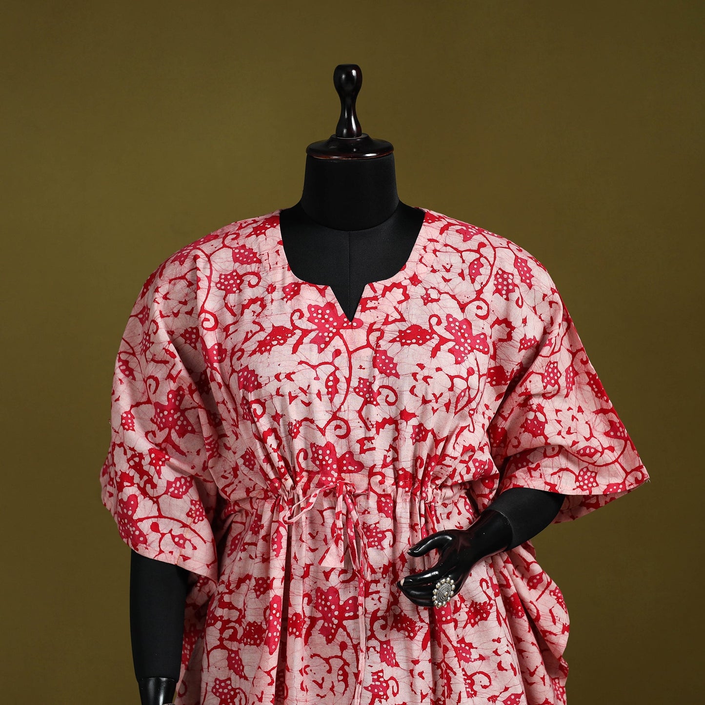 Hand batik cotton short kaftan 17 - handcrafted