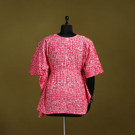 Hand batik cotton short kaftan 31 - handcrafted