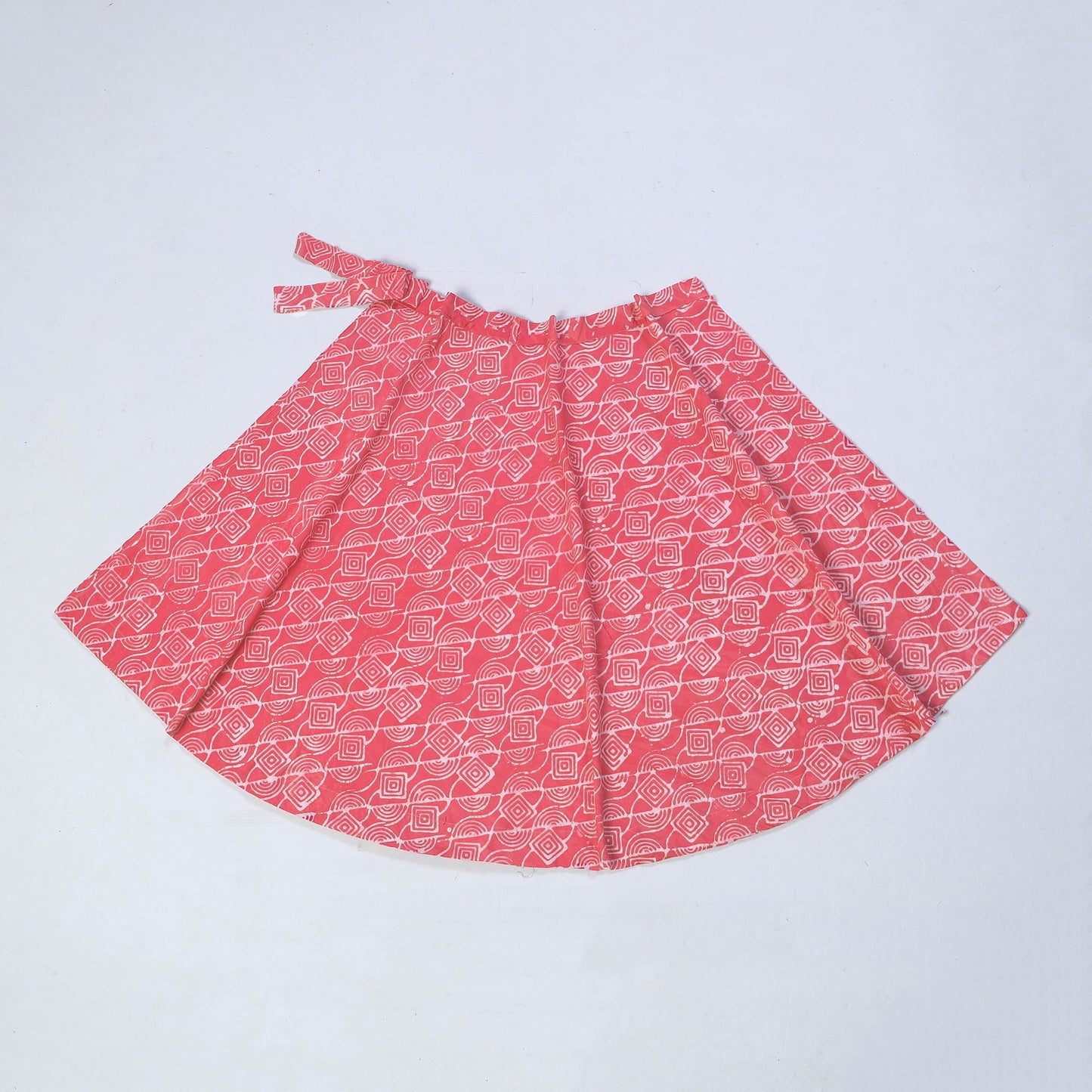 Pink - Hand Batik Print Cotton Wrap Around Skirt 28
