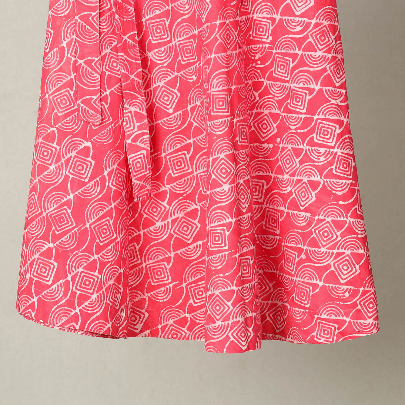 Pink - Hand Batik Print Cotton Wrap Around Skirt 28
