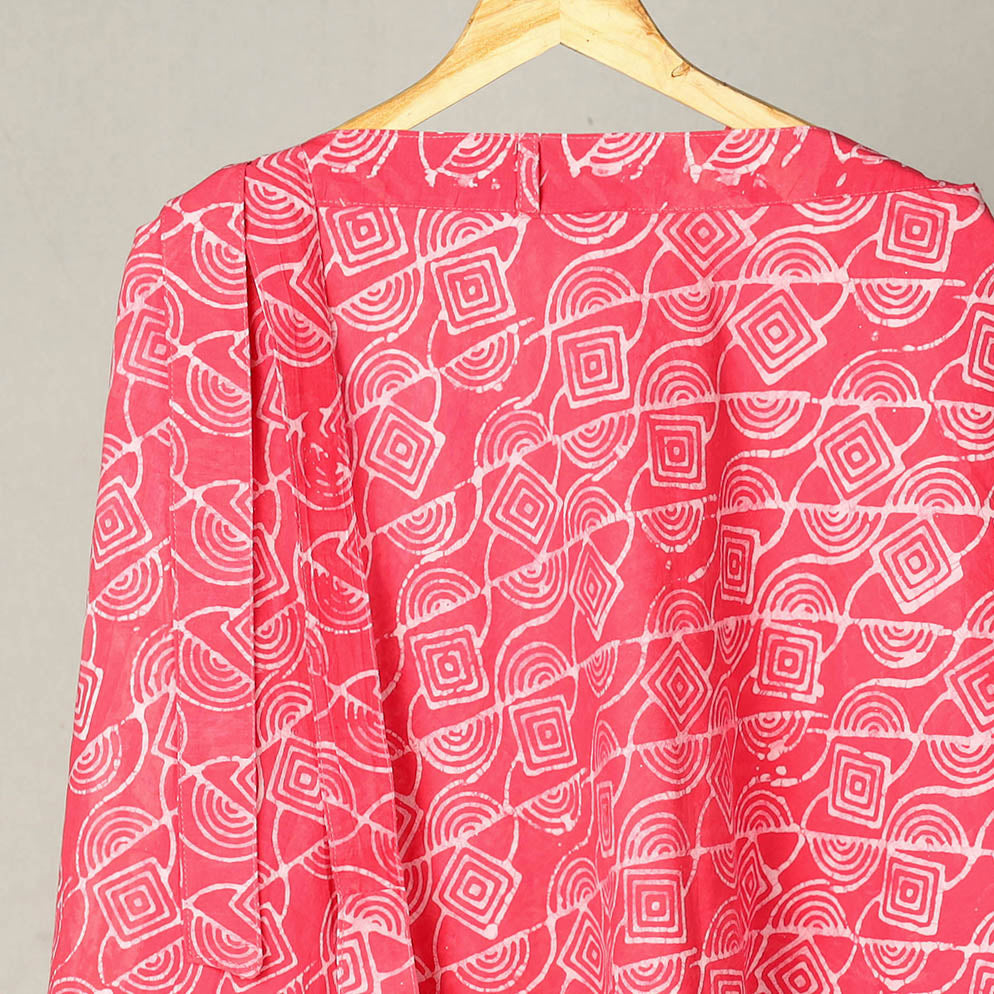 Pink - Hand Batik Print Cotton Wrap Around Skirt 28