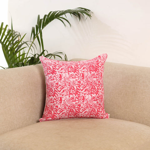 Pink - hand batik cushion cover 13 - handcrafted