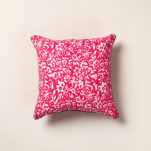 Pink Hand Batik Printed Cotton Cushion Cover