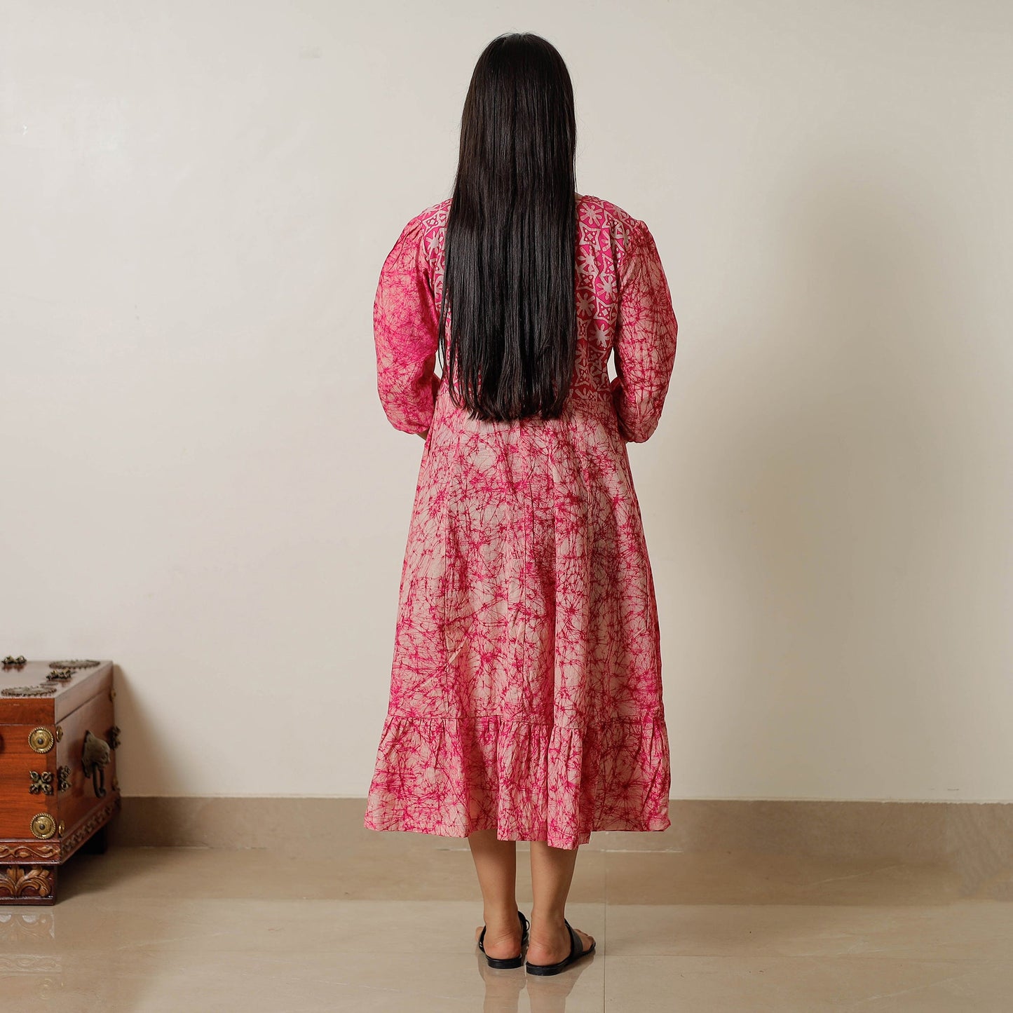 Buy Hand Batik Printed Cotton Flared Dress 02 Online l iTokri.com