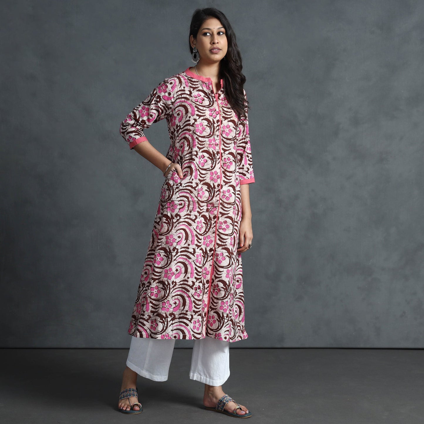 Buy Hand Batik Printed Cotton Kurta for Women